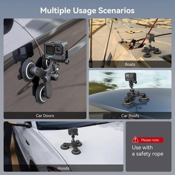 SmallRig Triple Magnetic Suction Cup Mounting Support Kit for Action Cameras 4468