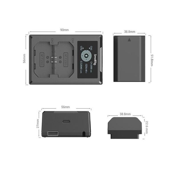 SmallRig NP-FZ100 Camera Battery and Charger Kit 3824B