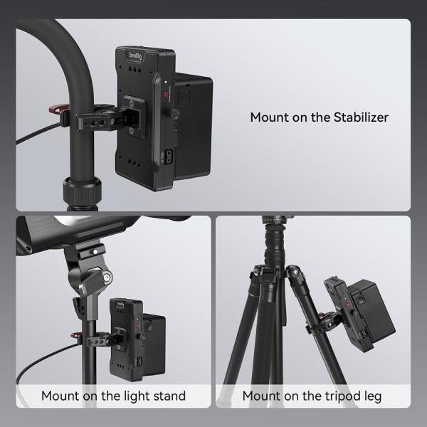 SMALLRIG V MOUNT BATTERY ADAPTER PLATE WITH CRAB-SHAPED CLAMP 3202