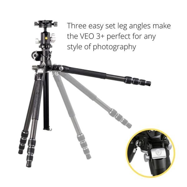 Vanguard VEO 3T+ 234CB VERSATILE CARBON FIBRE TRAVEL TRIPOD WITH DUAL AXIS BALL HEAD - 10KG LOAD CAPACITY