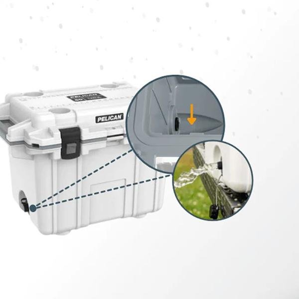 Pelican IM 30QT ELITE COOLER WHT/GRY - 30Q-1-WHTGRY