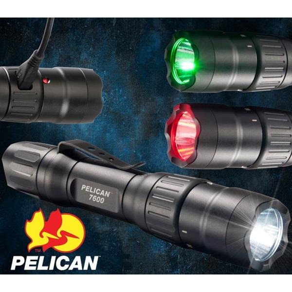 Pelican 7600COMBO,3-COLOR LED LI-ION + WAND/HOLS - 076000-0040-110