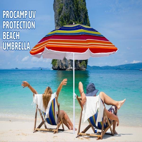 Procamp PROCAMP DELUXE 2M UV ALU BEACH UMBRELLA (Procamp 2.0 Premium UV Beach Umbrella. Aluminum shaft.Built in heavy duty sand anchor) - PRO000181