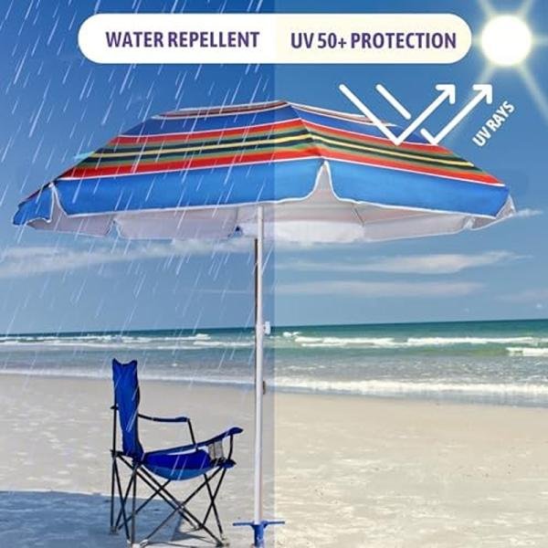 Procamp PROCAMP DELUXE 2M UV ALU BEACH UMBRELLA (Procamp 2.0 Premium UV Beach Umbrella. Aluminum shaft.Built in heavy duty sand anchor) - PRO000181