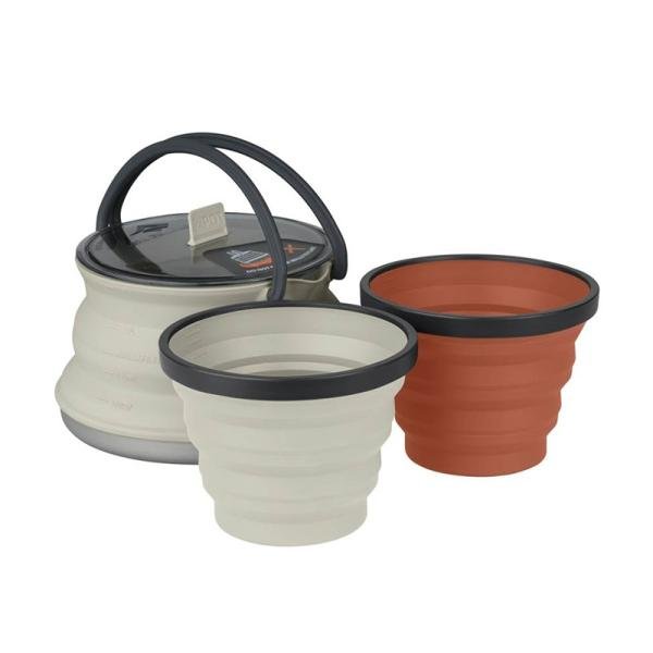 S2S X-Set: 11 3pc (X-Pot Kettle 1.3L, 2 X-Mugs) Sand Kettle, Sand Mug, Rust Mug - AXSET11SA