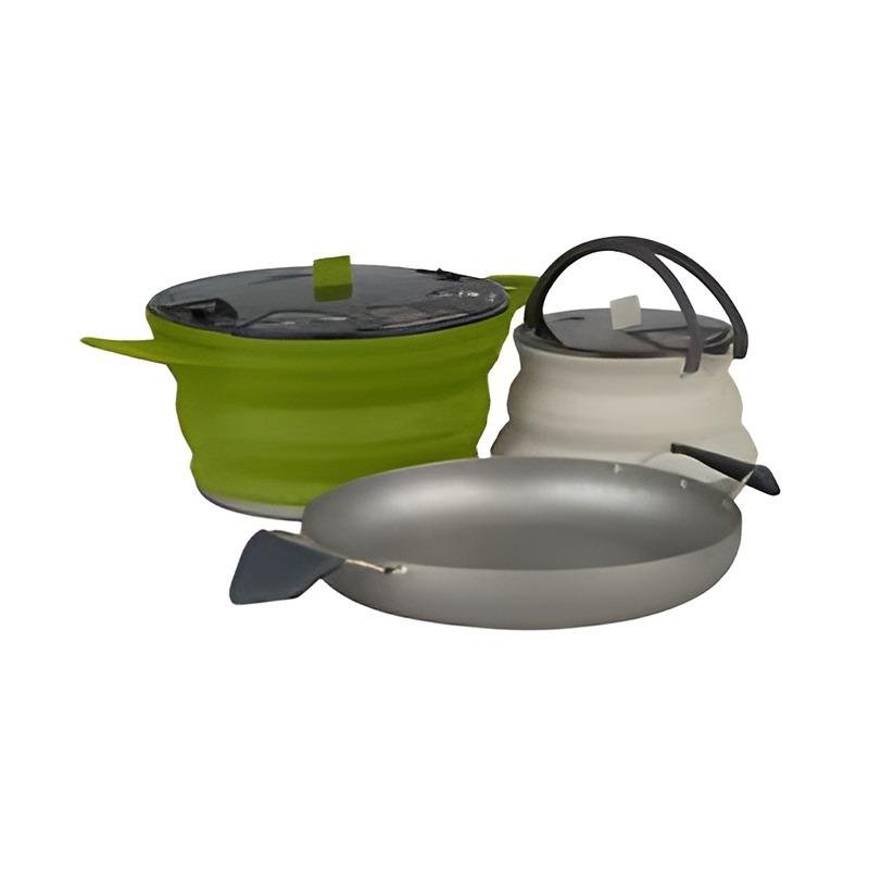 S2S X-Set: 32 3pc (X-Pot 2.8L, X-Pan 8"", X-Pot Kettle 1.3L) Charcoal Pan, Olive Pot, Sand Kettle ** - AXSET32CH