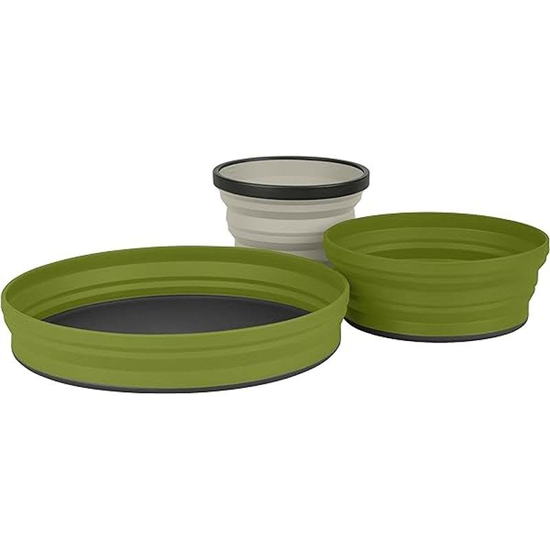 S2S X-Set 3-Pce (X-Mug,X Bowl, X Plate & Storage Pouch) Olive Plate, Olive Bowl, Sand Mug **DISC** - AXSET3OL